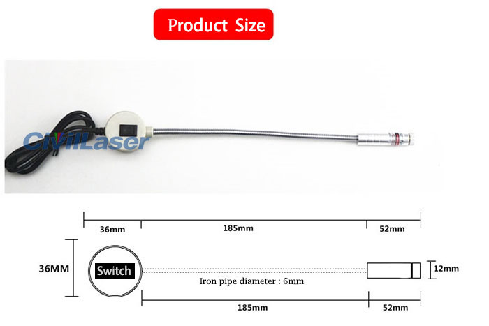 650nm dot line cross laser module